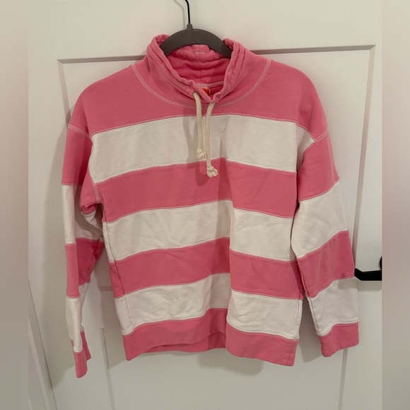 J. Crew Sweaters - J. Crew Striped Pink and White Turtleneck Sweater